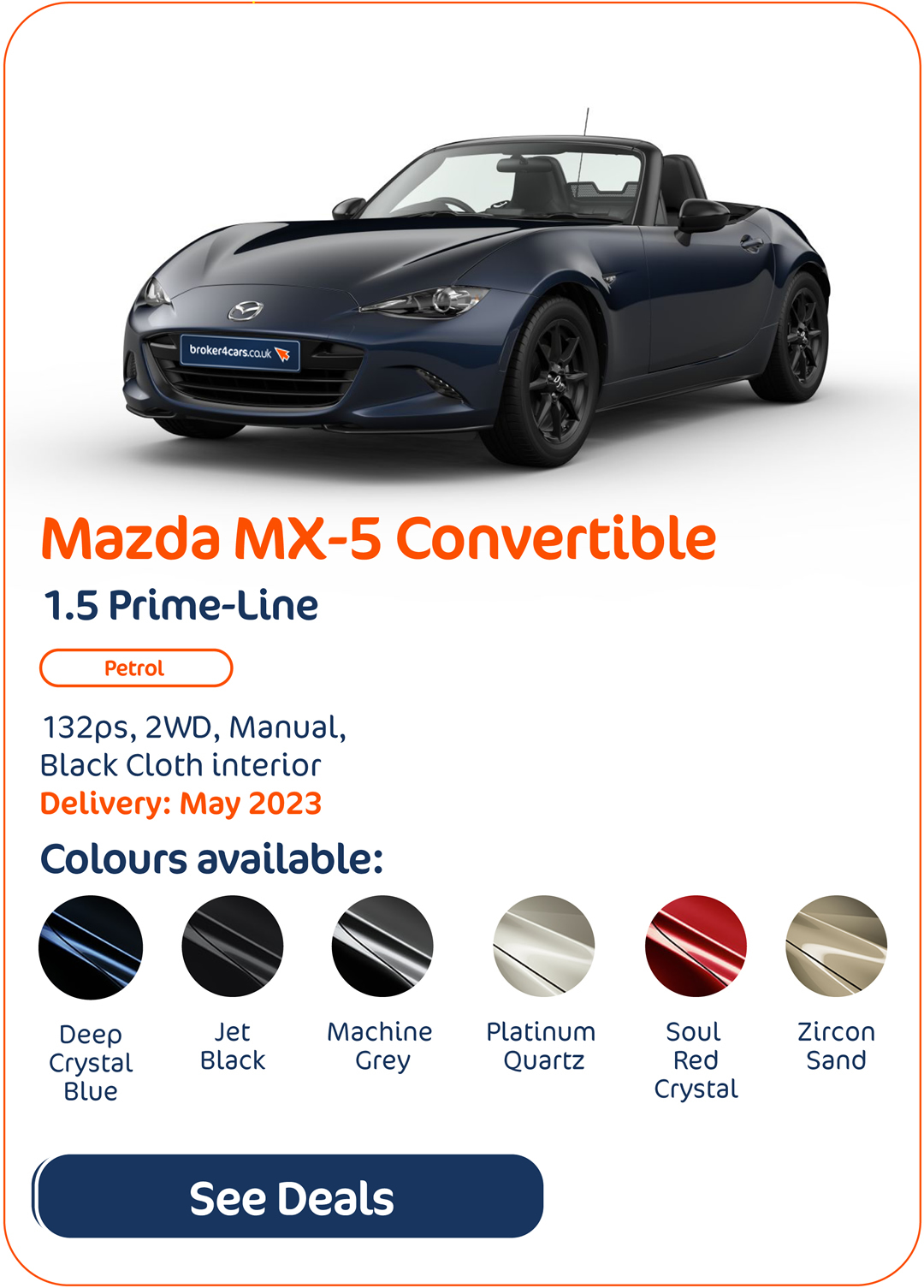 Mazda MX-5 Convertible 1.5 Prime-Line - Click to Enquire